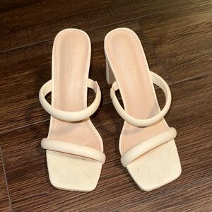 Chic Cream Strappy Heels